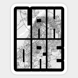 Lahore, Pakistan City Map Typography - Light Sticker